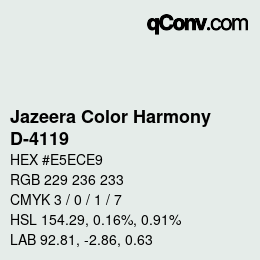 Code couleur: Jazeera Color Harmony - D-4119 | qconv.com