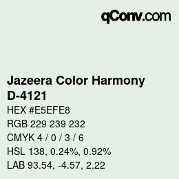 Code couleur: Jazeera Color Harmony - D-4121 | qconv.com