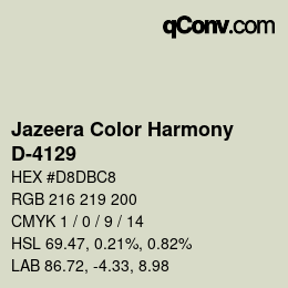 Farbcode: Jazeera Color Harmony - D-4129 | qconv.com