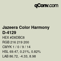 Code couleur: Jazeera Color Harmony - D-4129 | qconv.com