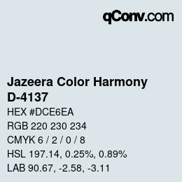 Código de color: Jazeera Color Harmony - D-4137 | qconv.com