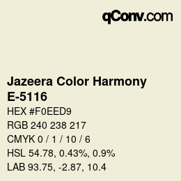 Código de color: Jazeera Color Harmony - E-5116 | qconv.com