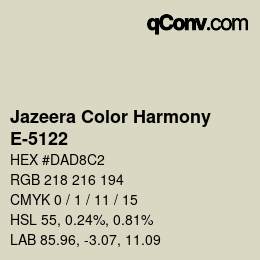 カラーコード: Jazeera Color Harmony - E-5122 | qconv.com