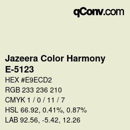 カラーコード: Jazeera Color Harmony - E-5123 | qconv.com