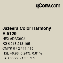 Código de color: Jazeera Color Harmony - E-5129 | qconv.com