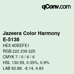 Código de color: Jazeera Color Harmony - E-5138 | qconv.com