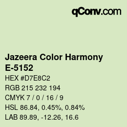 Código de color: Jazeera Color Harmony - E-5152 | qconv.com