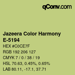 Code couleur: Jazeera Color Harmony - E-5194 | qconv.com