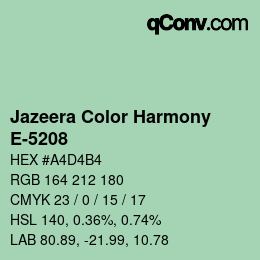 カラーコード: Jazeera Color Harmony - E-5208 | qconv.com