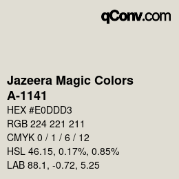 カラーコード: Jazeera Magic Colors - A-1141 | qconv.com