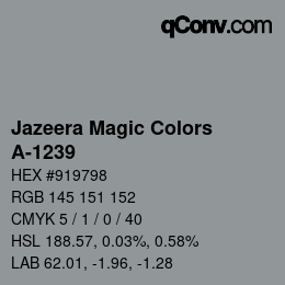 Código de color: Jazeera Magic Colors - A-1239 | qconv.com