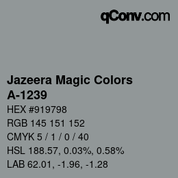 カラーコード: Jazeera Magic Colors - A-1239 | qconv.com