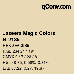 カラーコード: Jazeera Magic Colors - B-2136 | qconv.com