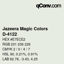 Código de color: Jazeera Magic Colors - D-4122 | qconv.com