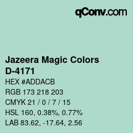 Código de color: Jazeera Magic Colors - D-4171 | qconv.com