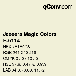 カラーコード: Jazeera Magic Colors - E-5114 | qconv.com