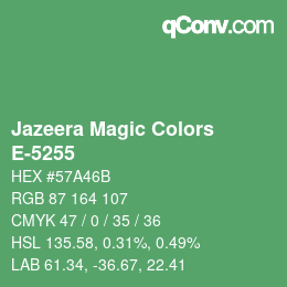 カラーコード: Jazeera Magic Colors - E-5255 | qconv.com