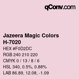 Código de color: Jazeera Magic Colors - H-7020 | qconv.com