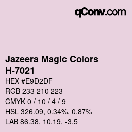 カラーコード: Jazeera Magic Colors - H-7021 | qconv.com
