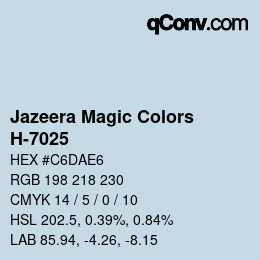 Código de color: Jazeera Magic Colors - H-7025 | qconv.com