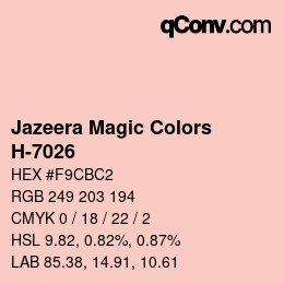 Código de color: Jazeera Magic Colors - H-7026 | qconv.com