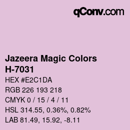 カラーコード: Jazeera Magic Colors - H-7031 | qconv.com