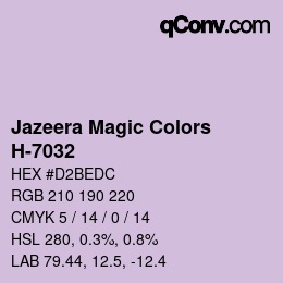 カラーコード: Jazeera Magic Colors - H-7032 | qconv.com