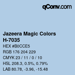 カラーコード: Jazeera Magic Colors - H-7035 | qconv.com