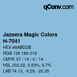 カラーコード: Jazeera Magic Colors - H-7041 | qconv.com