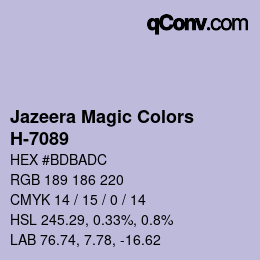 カラーコード: Jazeera Magic Colors - H-7089 | qconv.com