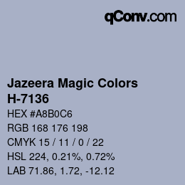 カラーコード: Jazeera Magic Colors - H-7136 | qconv.com