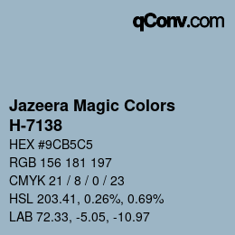 Código de color: Jazeera Magic Colors - H-7138 | qconv.com