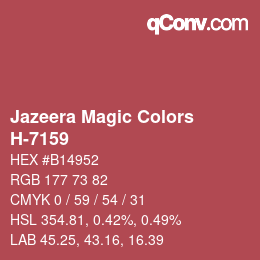 Código de color: Jazeera Magic Colors - H-7159 | qconv.com