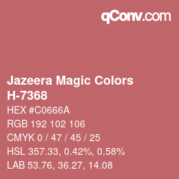 カラーコード: Jazeera Magic Colors - H-7368 | qconv.com