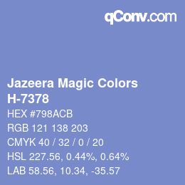 カラーコード: Jazeera Magic Colors - H-7378 | qconv.com