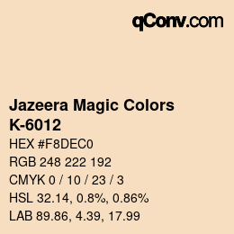 Color code: Jazeera Magic Colors - K-6012 | qconv.com