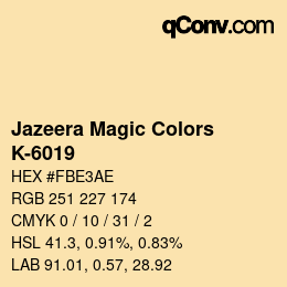 Color code: Jazeera Magic Colors - K-6019 | qconv.com