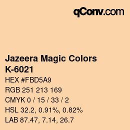 Color code: Jazeera Magic Colors - K-6021 | qconv.com