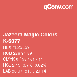 Código de color: Jazeera Magic Colors - K-6077 | qconv.com