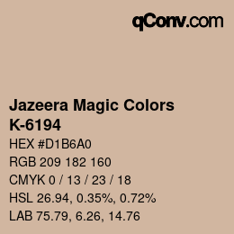 Color code: Jazeera Magic Colors - K-6194 | qconv.com