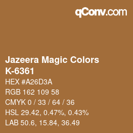 Color code: Jazeera Magic Colors - K-6361 | qconv.com