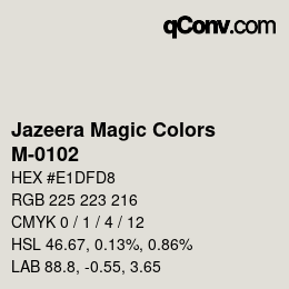 Color code: Jazeera Magic Colors - M-0102 | qconv.com