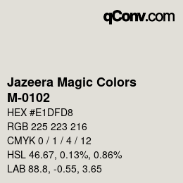 Código de color: Jazeera Magic Colors - M-0102 | qconv.com