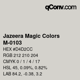 Code couleur: Jazeera Magic Colors - M-0103 | qconv.com