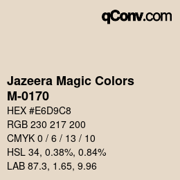 Color code: Jazeera Magic Colors - M-0170 | qconv.com