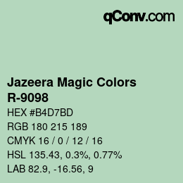 Código de color: Jazeera Magic Colors - R-9098 | qconv.com