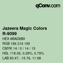 Código de color: Jazeera Magic Colors - R-9099 | qconv.com