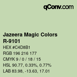 Farbcode: Jazeera Magic Colors - R-9101 | qconv.com