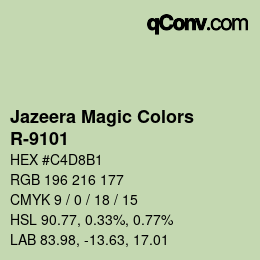 Color code: Jazeera Magic Colors - R-9101 | qconv.com