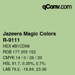 カラーコード: Jazeera Magic Colors - R-9111 | qconv.com